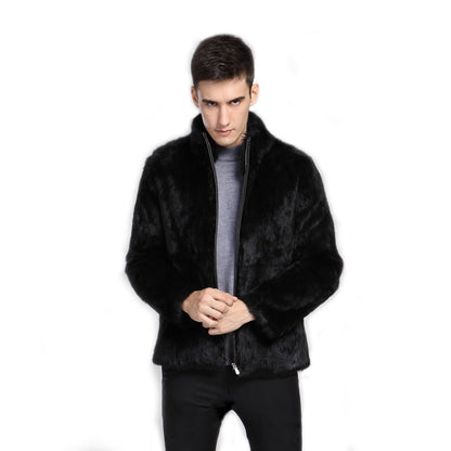 Herren Kunstpelz Jacke Elegantes Design