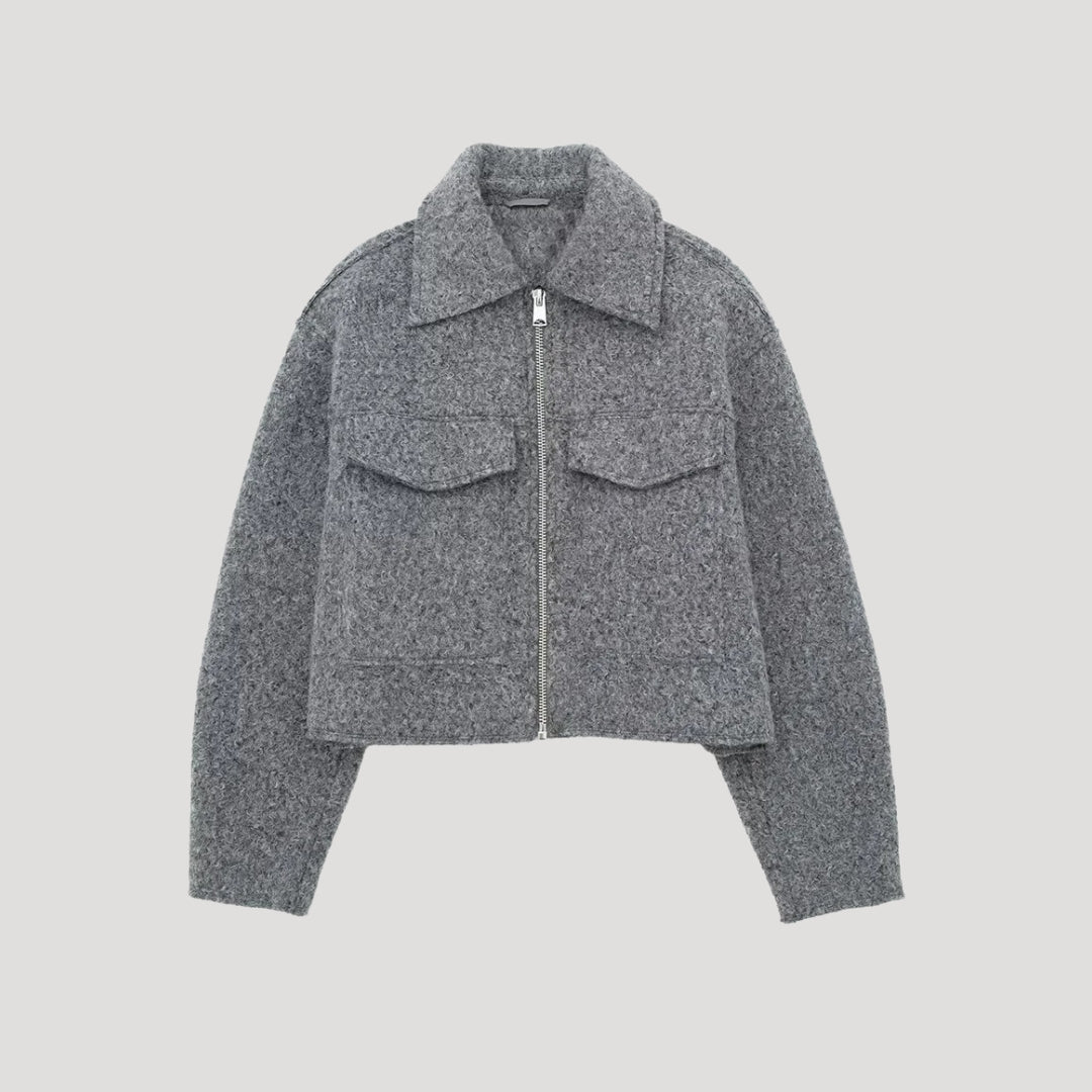 Damen Winterjacke Kurz Reißverschluss Vorne - IdealeKleiden