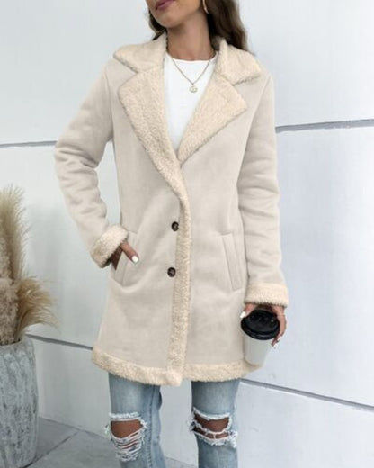 Elegant Women's Long Sleeve Button-Down Coat