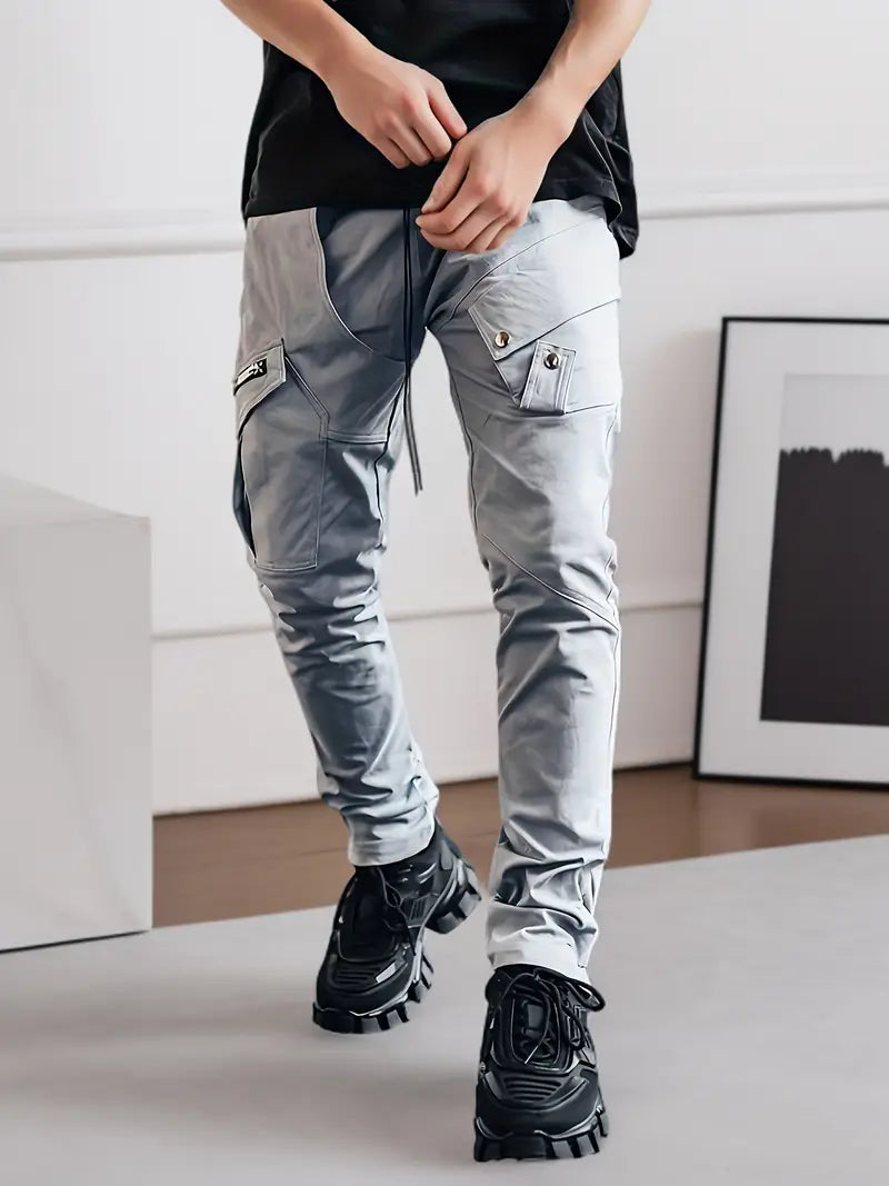 Casual Cargo Pants Zipper Pockets Leisure Style