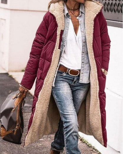 Women's Long Coat Fur-Lined Reversible
