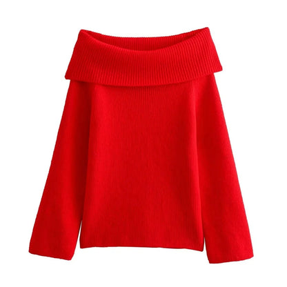 Soft Off-Shoulder Knitted Sweaters for Women