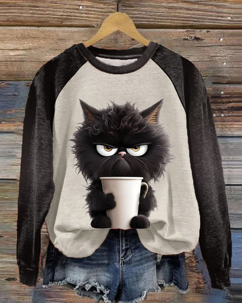 Cat Sweatshirt Colorful Trendy