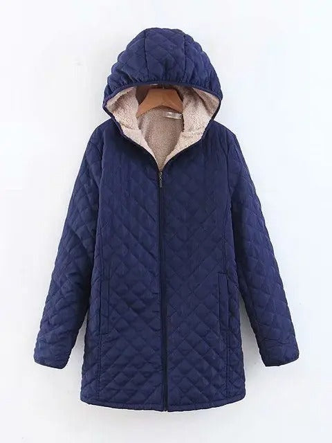 Women's Warm Quilted Jacket with Hood