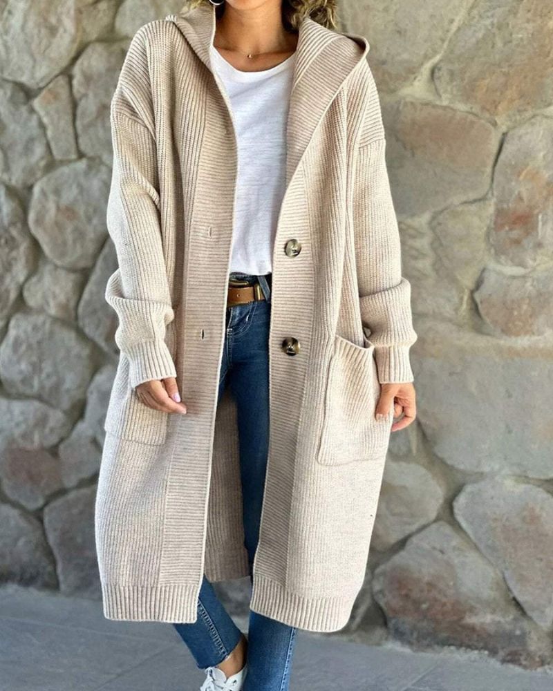 Women's Long Hooded Cardigan