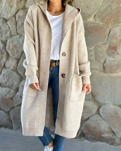 Women's Long Hooded Cardigan