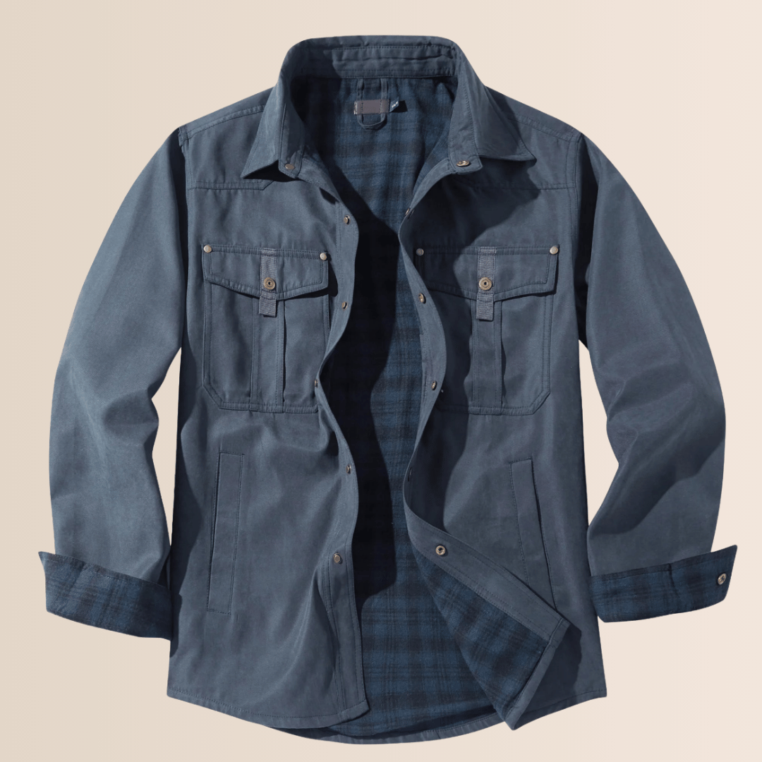 Men's Winter Coat Flannel Plaid Look