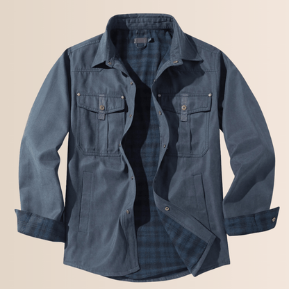 Men's Winter Coat Flannel Plaid Look