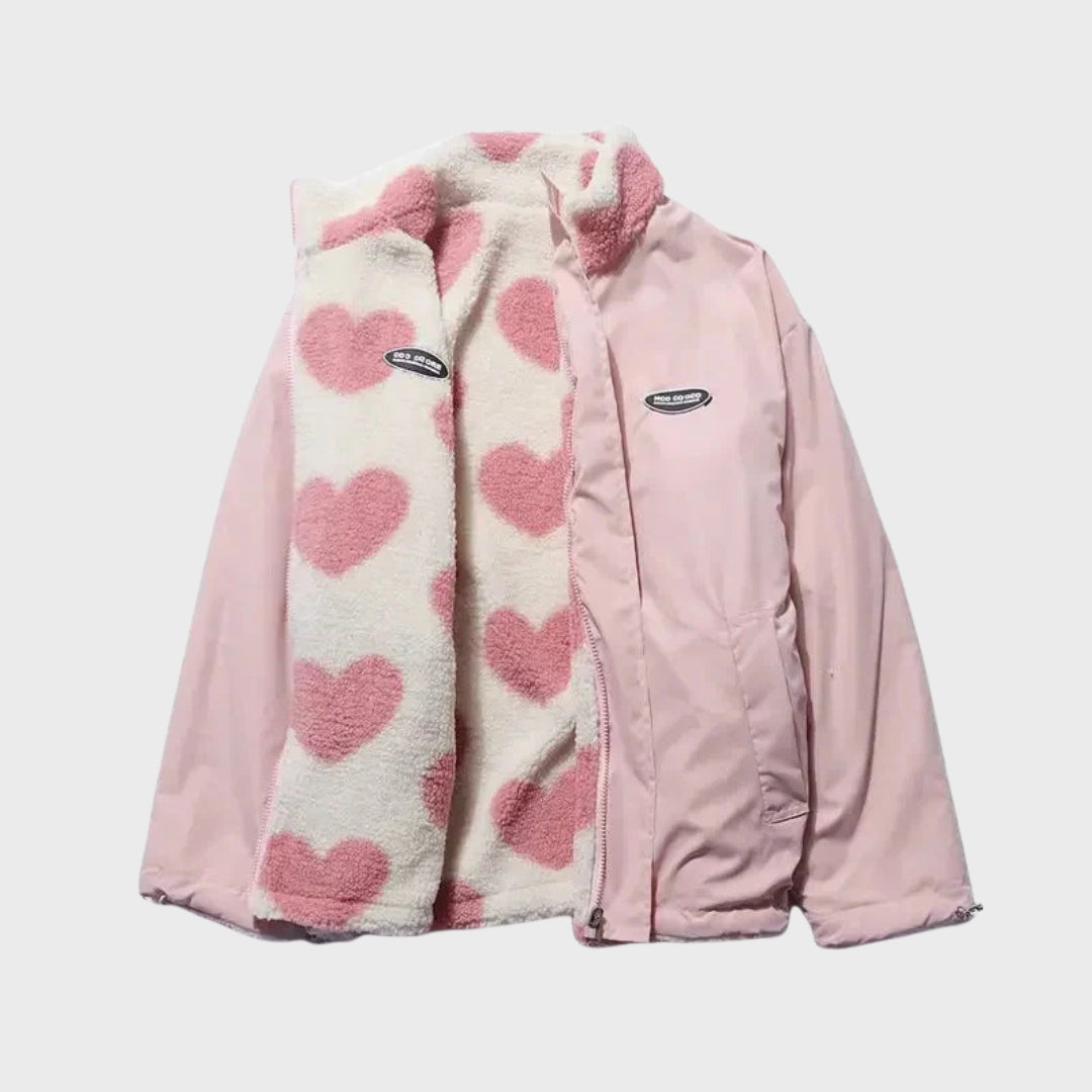 Heart-shaped women's jacket Reversible