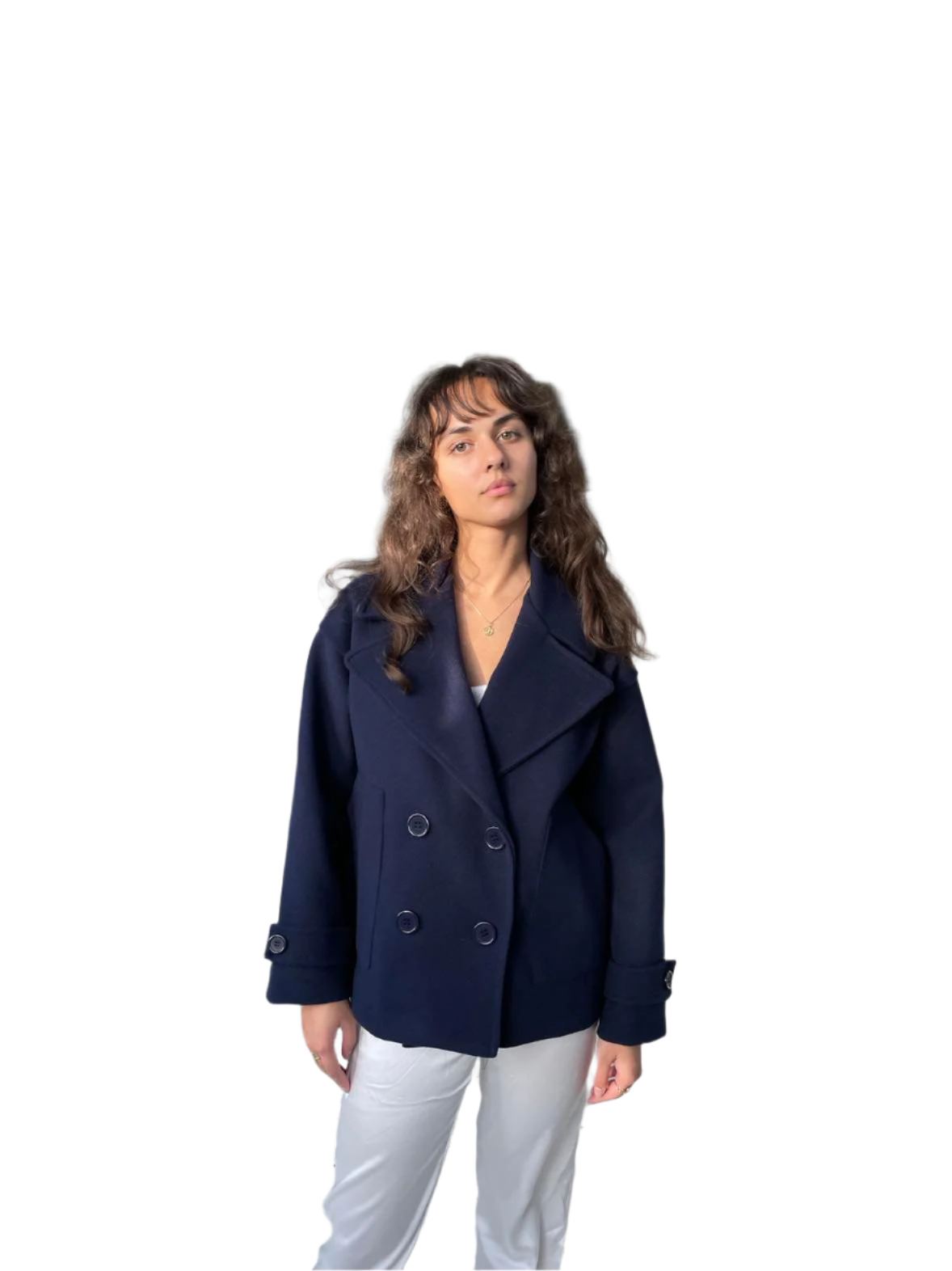 Elegant Women's Trench Coat Dark Blue Classic