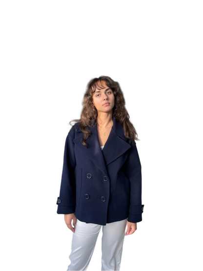 Elegant Women's Trench Coat Dark Blue Classic