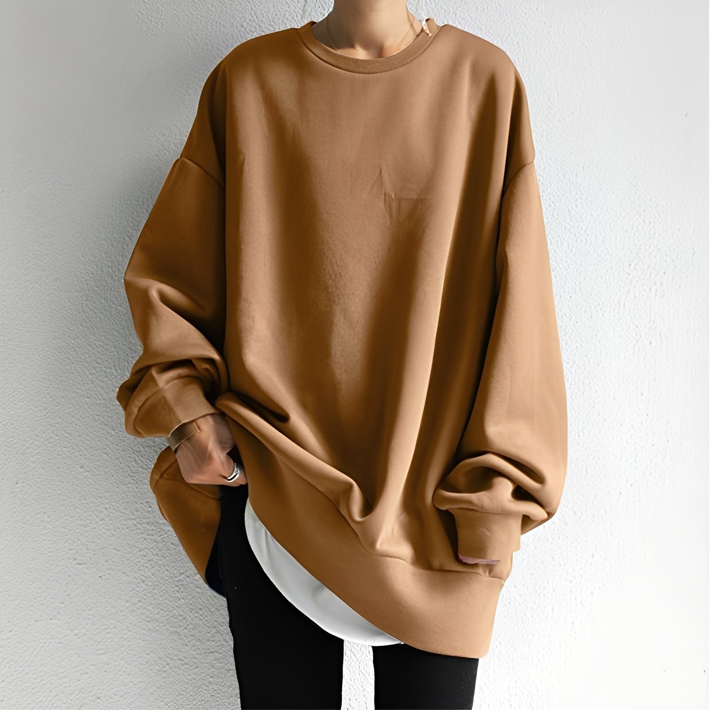 Damen Pullover Locker Schultern Bequem
