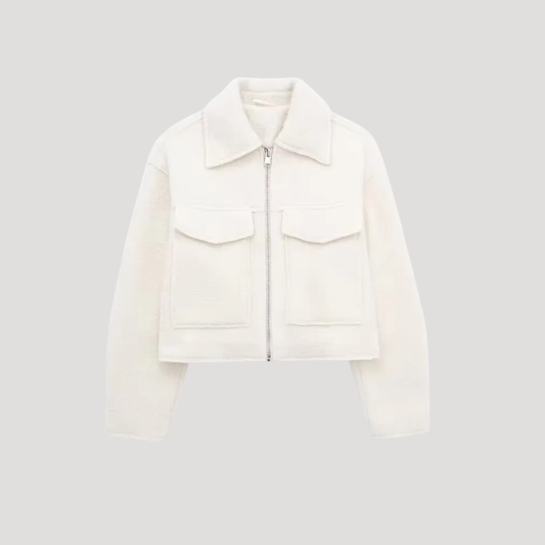 Women's Short Winter Jacket Front Zipper