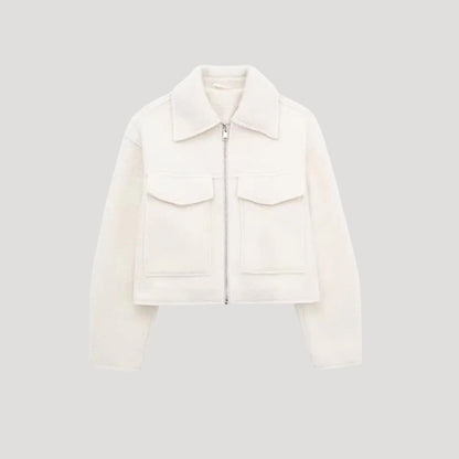 Women's Short Winter Jacket Front Zipper