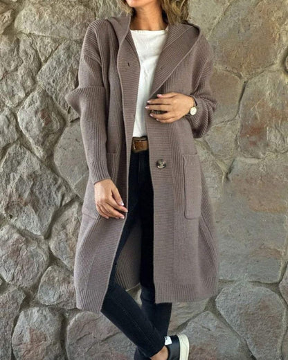 Women's Long Hooded Cardigan