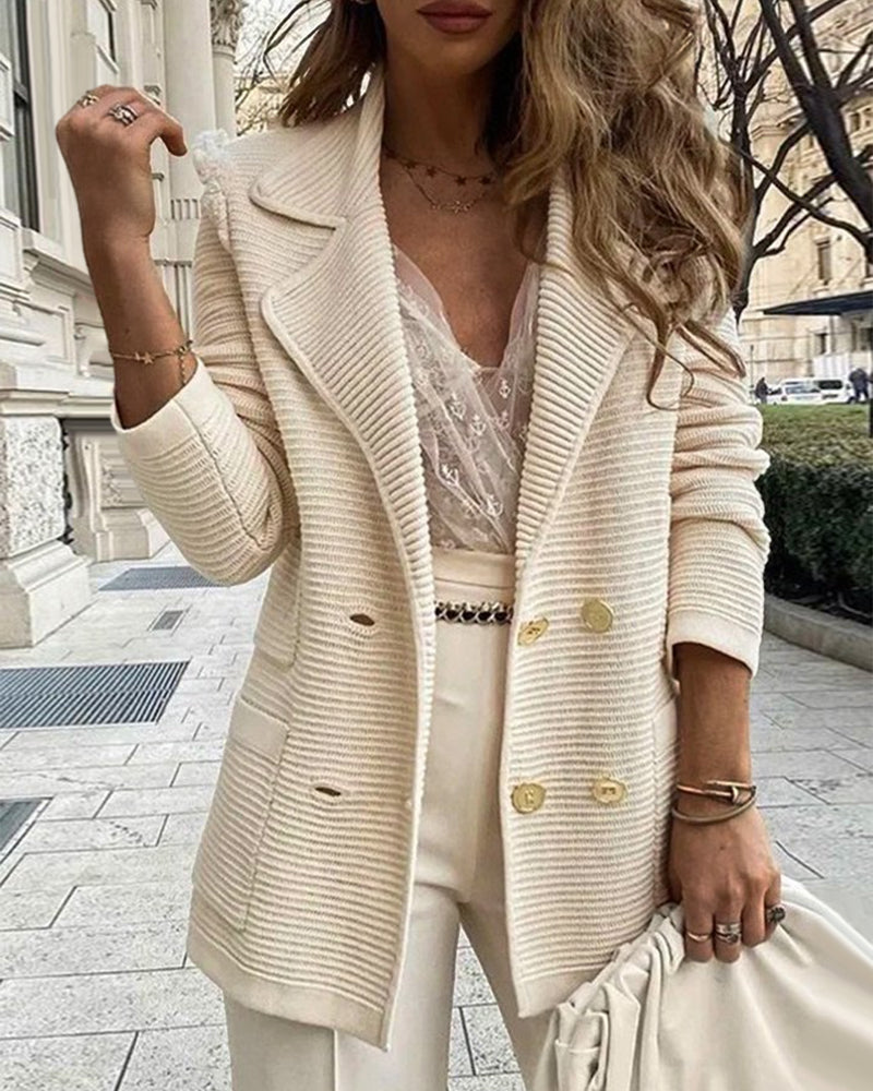 Damen Blazer Elegant Doppelreihig - IdealeKleiden
