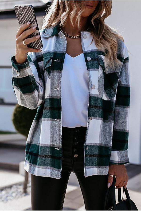 Bequeme Plaidjacke Mit Taschen Relaxed Fit