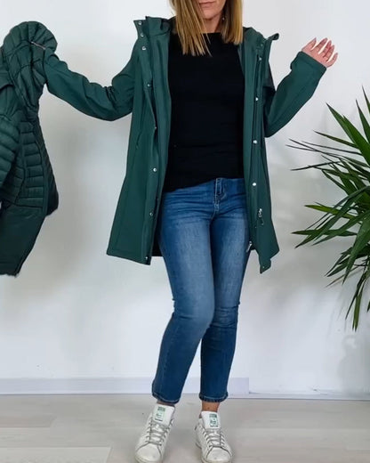 Stylish Plain Zipper Coat