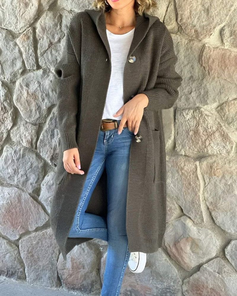 Women's Long Hooded Cardigan