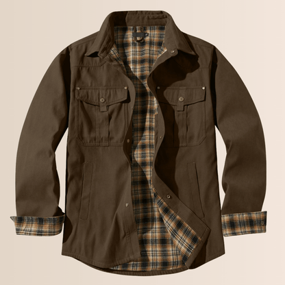 Men's Winter Coat Flannel Plaid Look