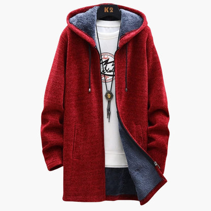 Lange Fleecejacke Damen Kapuze Weich Bequem - IdealeKleiden