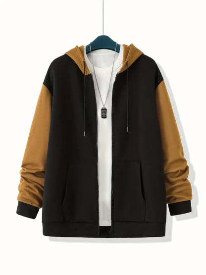 Stylish Men's Hoodie Contrast Colors