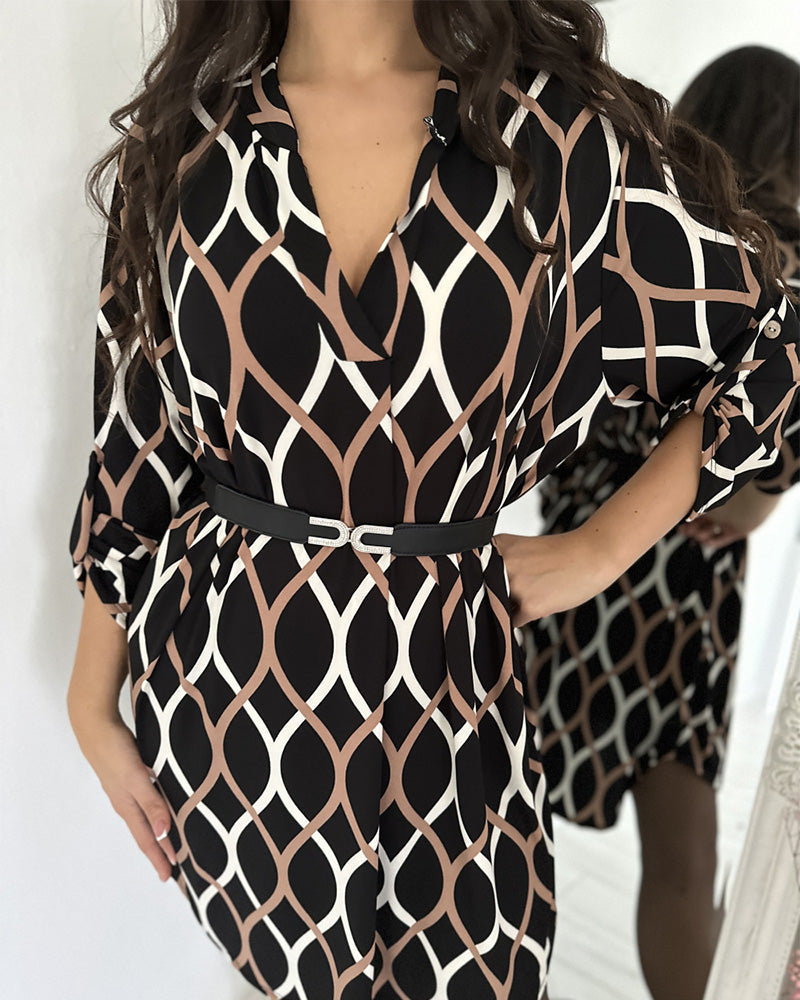 Retro Rhombus Pattern Women's Dress