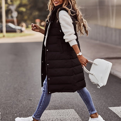 Long Women's Vest Hooded Sleeveless