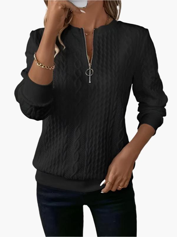 Men's Cable Knit Jumper Zipper
