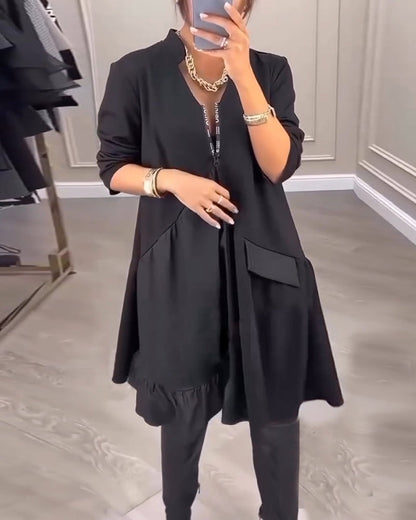 Elegante Kleidung mit V-Ausschnitt und Künstlerstil - IdealeKleiden
