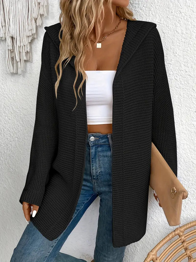 Practical Cardigan with Adjustable Hood