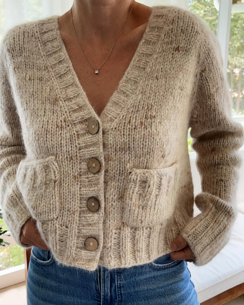 Stylish cardigan with buttons and V-neck