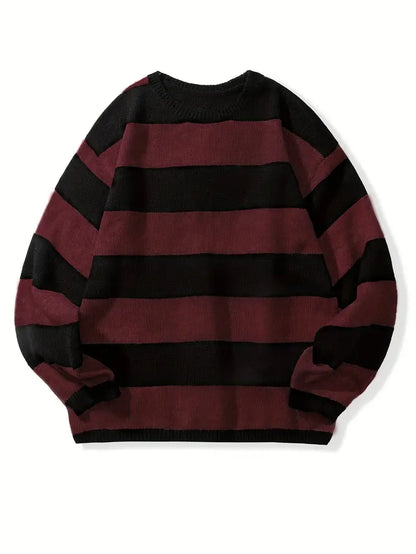 Herren Pullover Gestreift Retro Style - IdealeKleiden