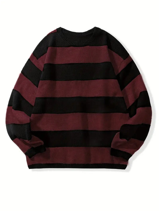 Herren Pullover Gestreift Retro Style - IdealeKleiden