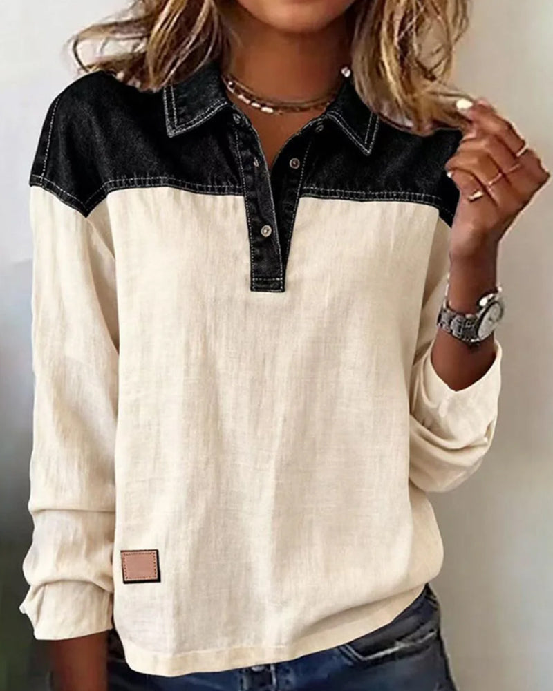 Casual Denim Jacket Patchwork Style