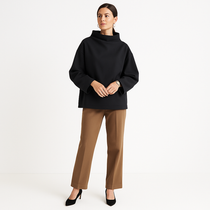 Eleganter Damen Pullover Schwarz - IdealeKleiden