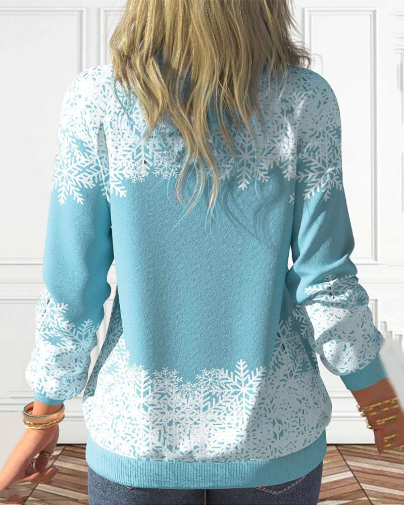 Winterkleid Schneemann Muster Stehkragen - IdealeKleiden