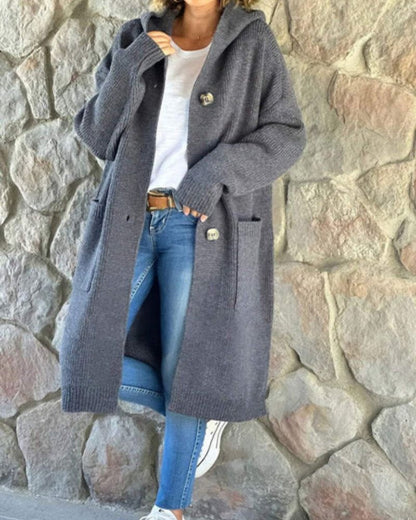 Women's Long Hooded Cardigan