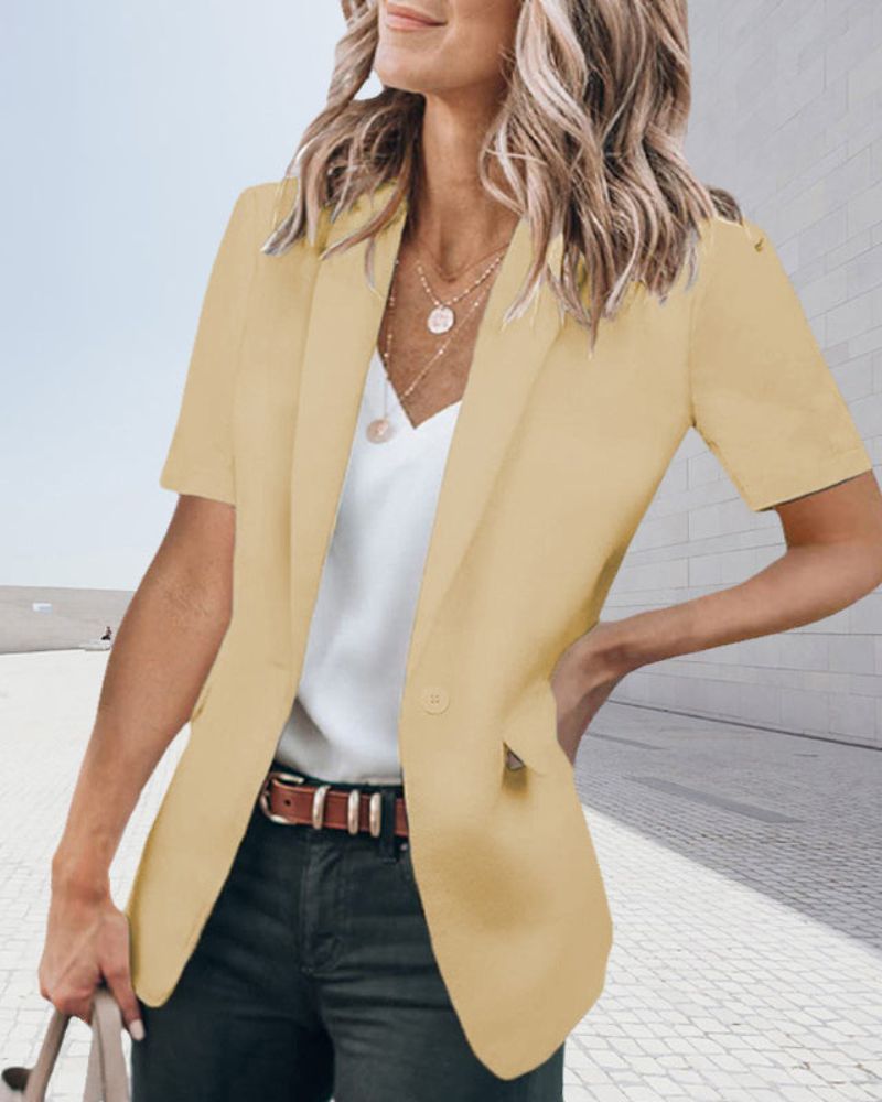 Fashionable Short-Sleeved Elegant Blazer