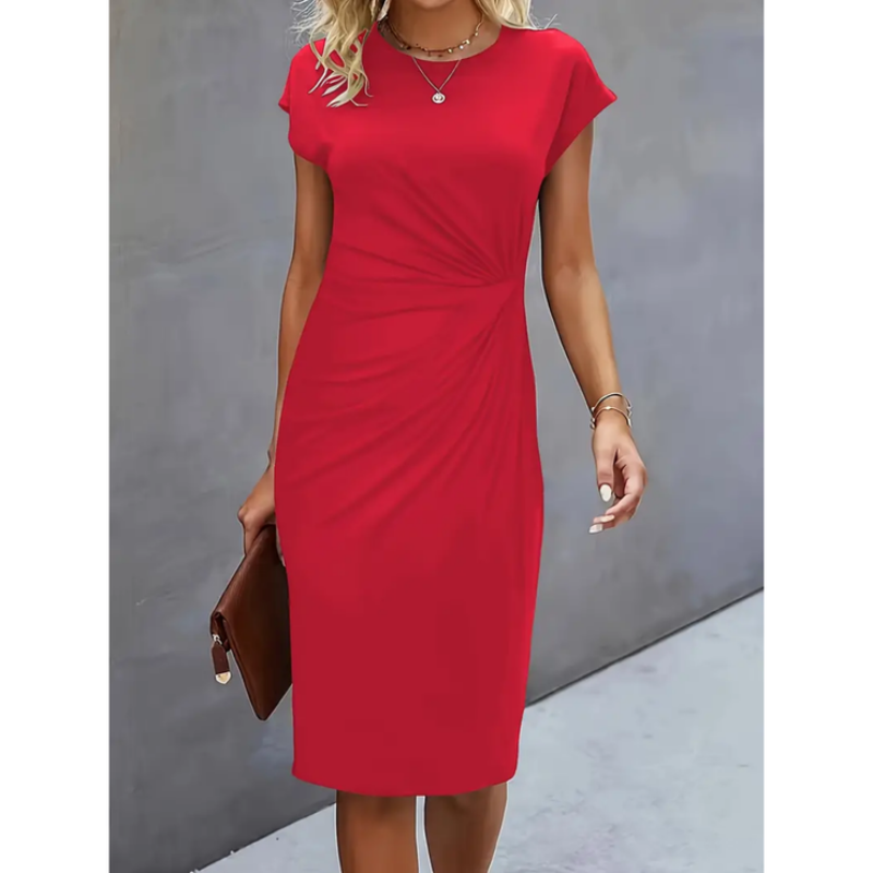 Elegant Women's Dress Short-Sleeve Chiffon