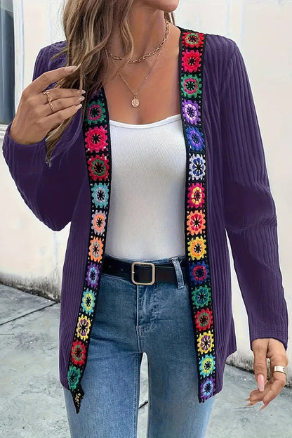 Elegant Cardigan Floral Long Sleeve