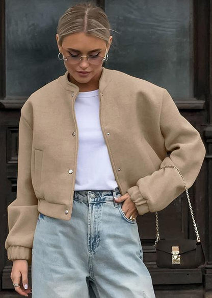 Elegant Khaki Wool Jacket