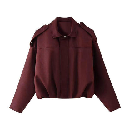Elegant Leather Bomber Jacket