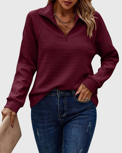 Women's Long Sleeve Comfortable Zip-Up Sweater