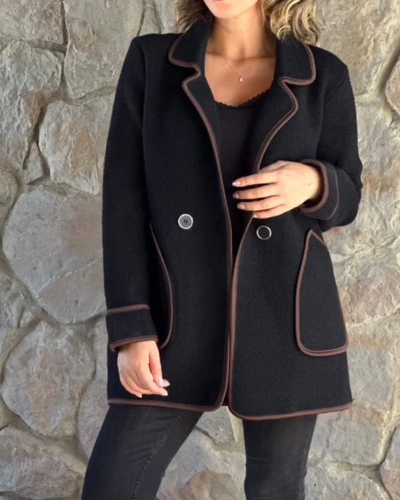 Modische Freizeitjacke Kontrastfarben - IdealeKleiden