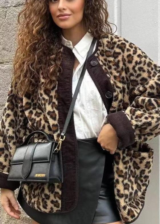 Leopard Print Jacket Women's Elegant