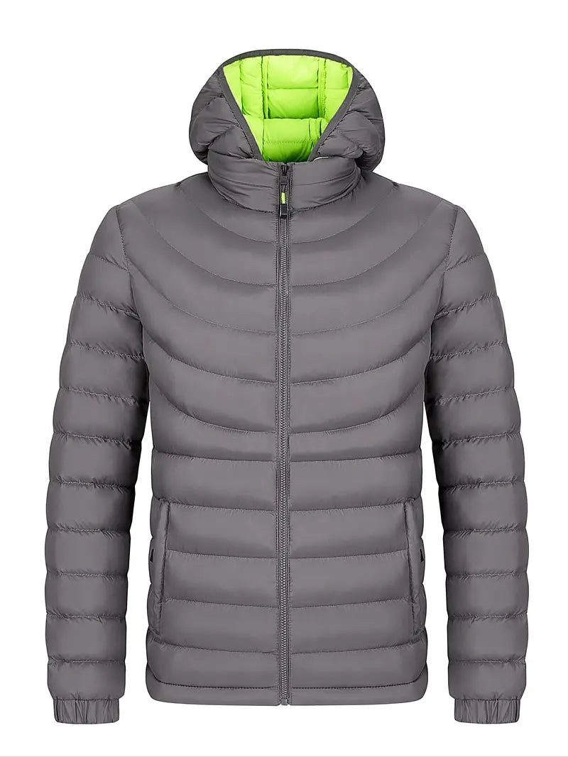 Men's Warm Lined Winter Jacket with High Collar