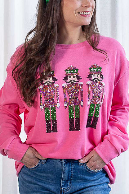 Christmas Sweatshirt Glitter Sequins Casual