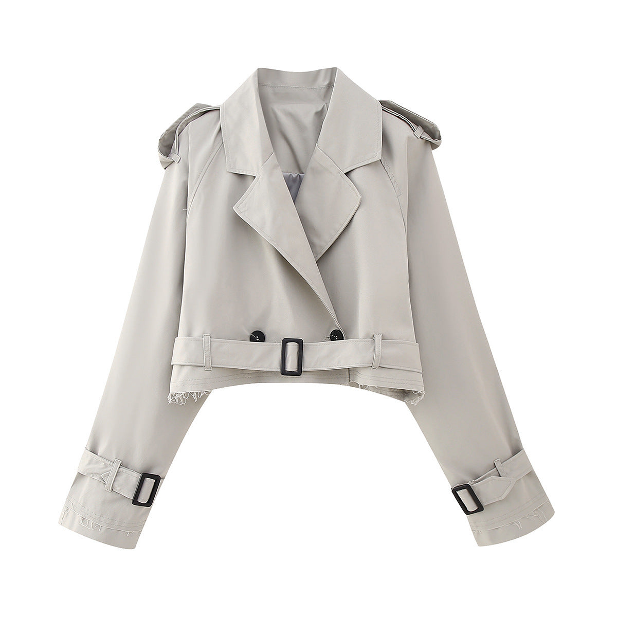Elegant Trench Coat Women Short Modern Belt