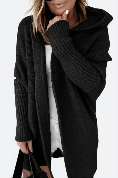 Hooded knit coat